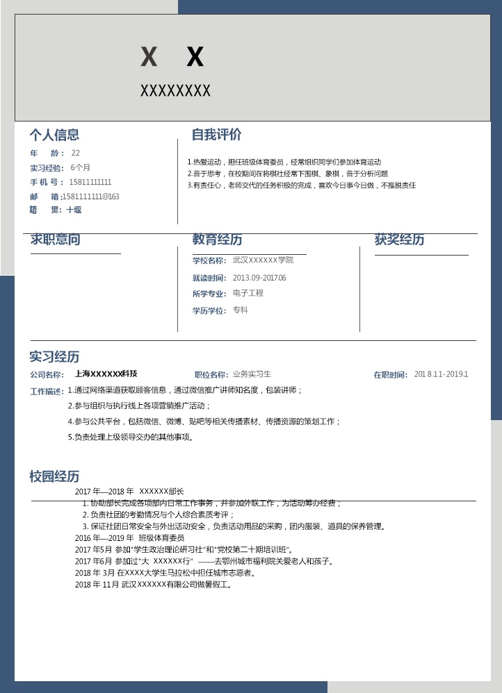 5228_软件开发程序设计类岗位求职简历模板  - 电子信息简历模板